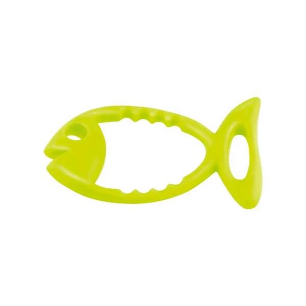 Lime green Fashy Fish Diving Ring tray with textured fish shape and handle