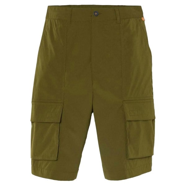 Timberland Mens Leather Badge Water Repellent Cargo Shorts - Olive