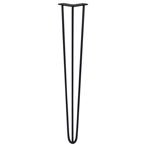 SkiSki 4 x 28" Hairpin Legs - 3 Prong - 10mm - Black