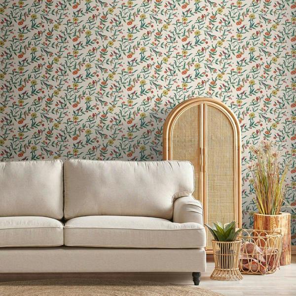 Cath Kidston Birds Wallpaper - Cream - 