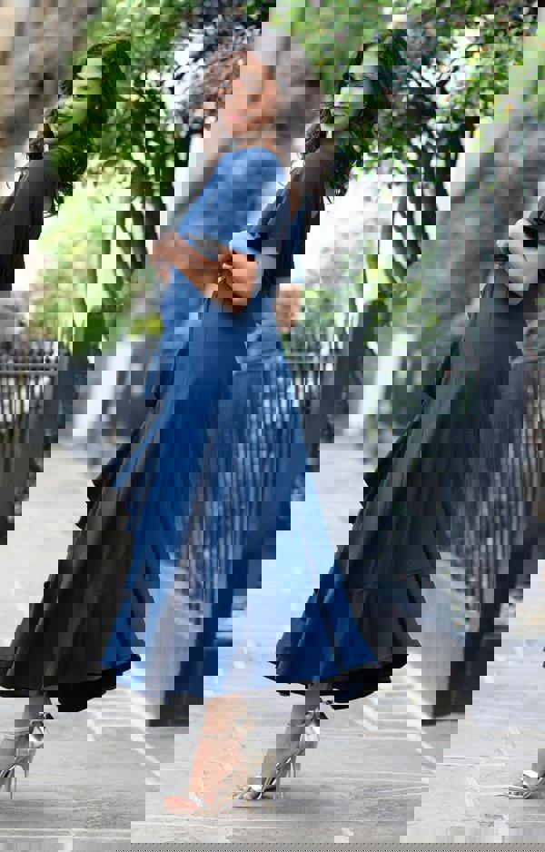 Alie Street London Waterfall Dress Petite - Navy