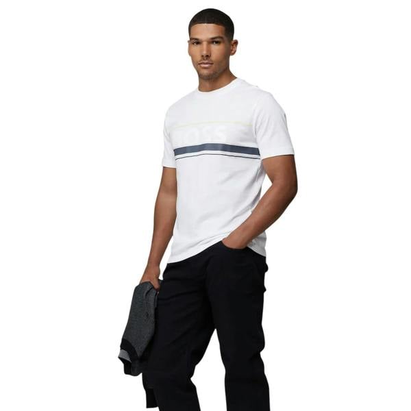 Boss Mens Iconic Zone T-Shirt - White - 