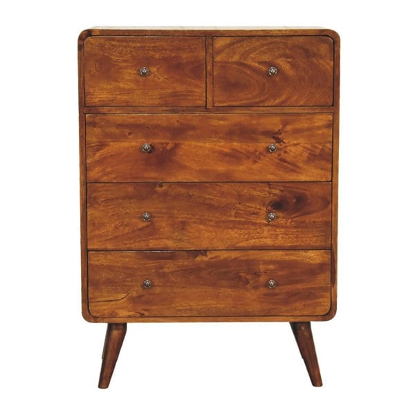 Artisan Furniture 2 over 3 Curved Chestnut Chest