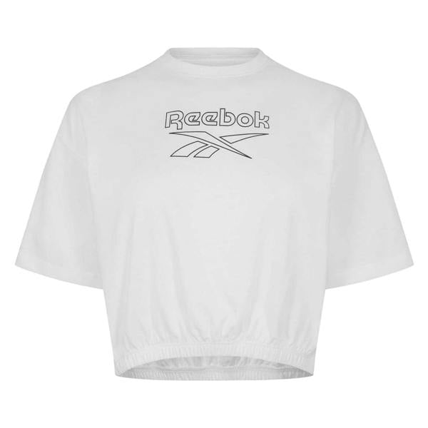 Reebok Womens/Ladies Cotton Regular Crop T-Shirt - White - 
