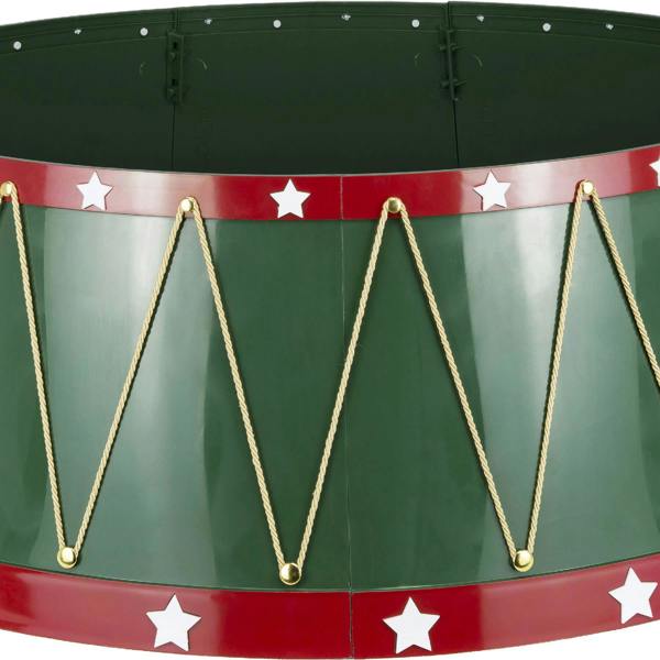 25.6 Inch Drum Style Christmas Tree Collar, Foldable Tree Base Cover with Mirror Finish image 4