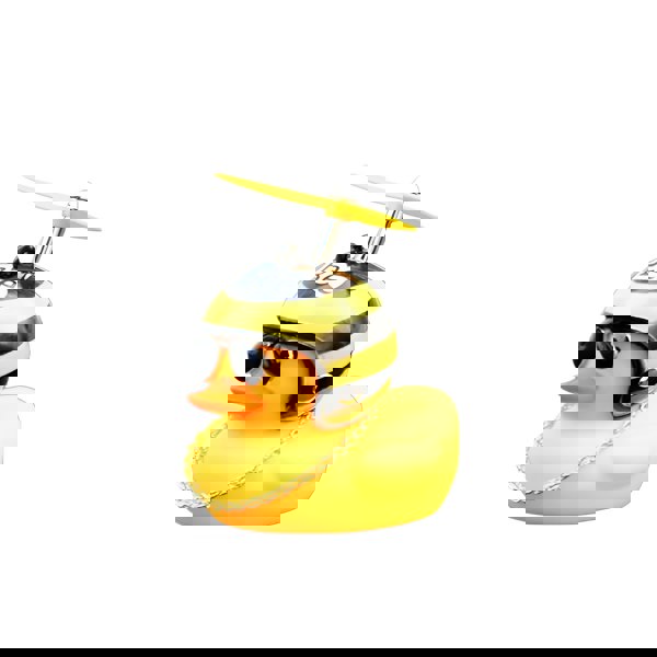 anycoplus Anypack Car Ornaments Yellow Duck with Bee Propeller Helmet Gold Chain