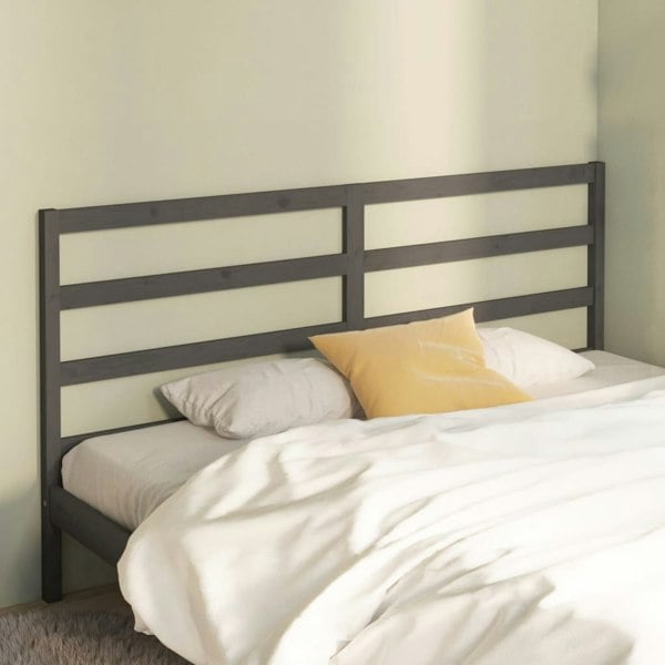 Berkfield Bed Headboard Grey 206x4x100 cm Solid Wood Pine