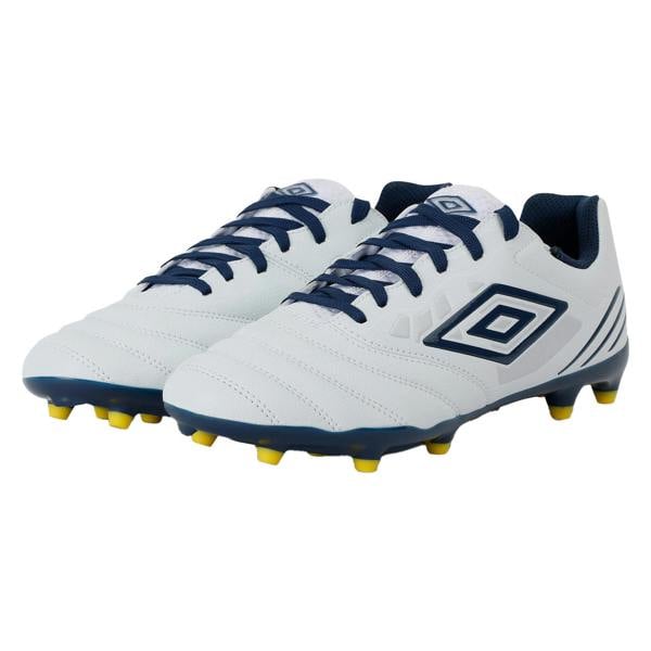 Umbro Mens Tocco IV Club FG Football Boots - White/Poseidon/Blazing Yellow - 