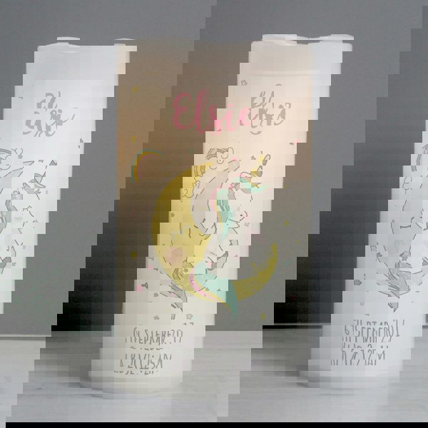 Personalised Memento Company Personalised Baby Unicorn Nightlight LED Candle