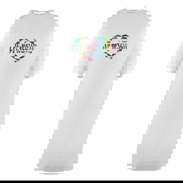Love Moschino Multi Coloured Heart Logo White T-Shirt - Nova Clothing