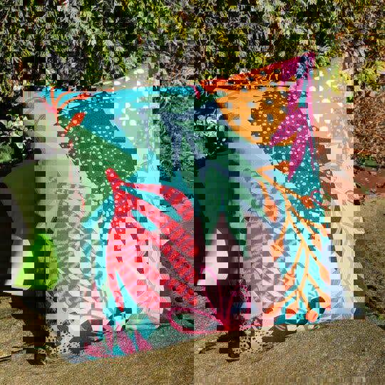 Furn Coralina Floral Outdoor Cushion Cover - Multicoloured - 