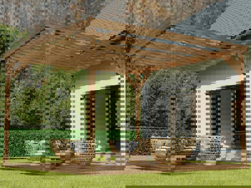 Arbor Garden Solutions Wooden Box Pergola and Decking Kit