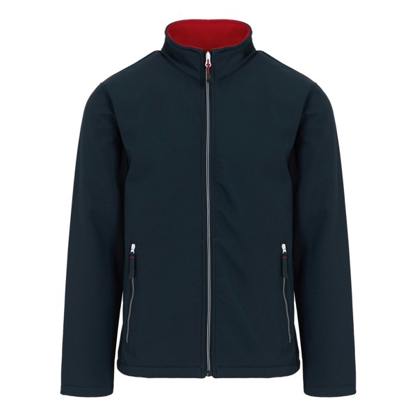 Regatta Men's Ascender Plain Double Layered Soft Shell Jacket - Navy/Classic Red