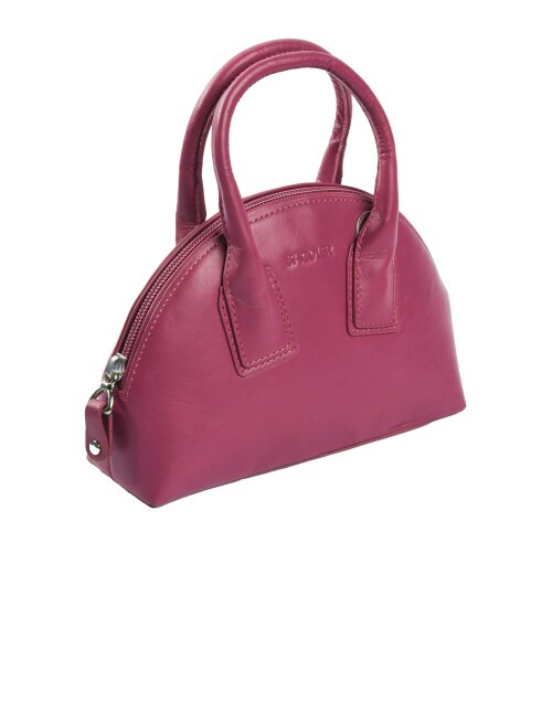 SADDLER GIGI Leather Zip Top Mini Handbag  - Ajustable Strap, Card Holder, Crossbody or Handheld - RFID Protected - Magenta