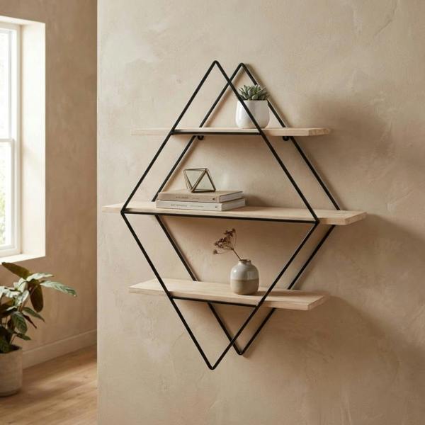Garden Greatness Brixton 3 Tier Rhombus Wall Shelf