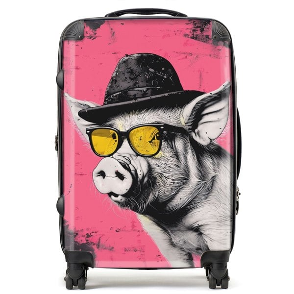 Warren Reed Pig In A Hat And Glasses Suitcase