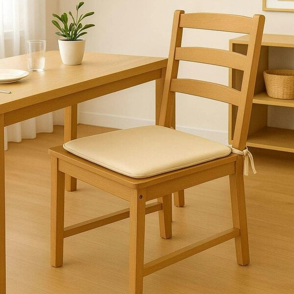 Night Zone Square Chair Seat Pads 38 x 38cm – 3cm Thick Foam Dining Chair Cushions with Ties