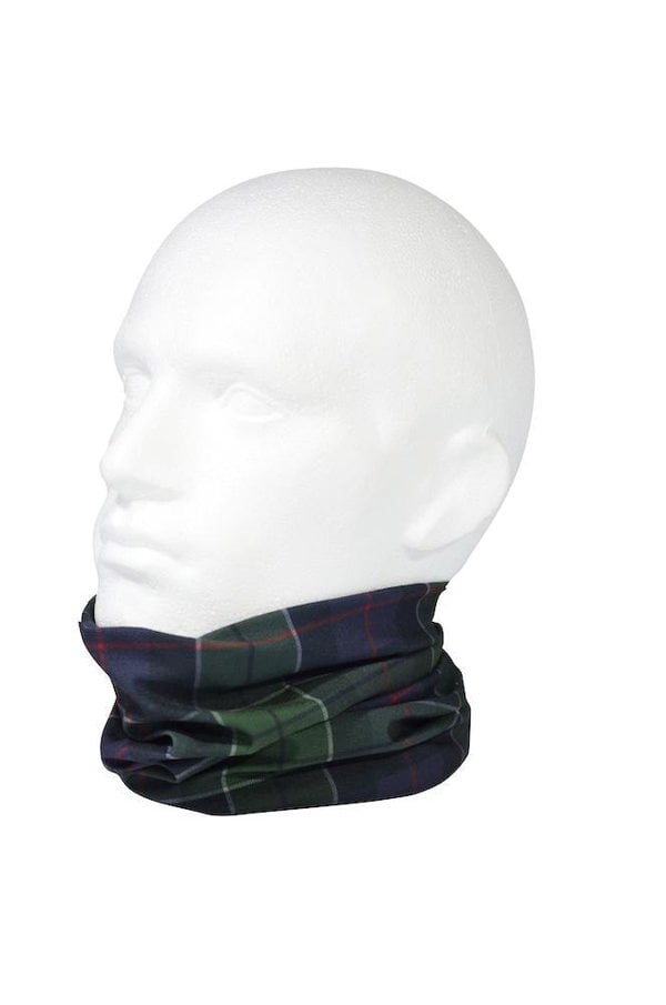 RUFFNEK® Scottish Tartan Neckwarmer – a stylish and functional tartan neck gaiter for winter walks, hikes, and showing your love for Scotland. Navy Blue/Green.