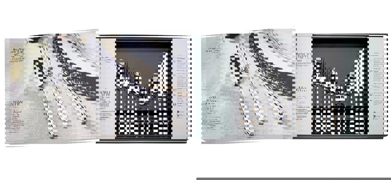 Arthur Price 'Willow' 76 Piece Stainless Steel 8 Person Gift Boxed Cutlery Set