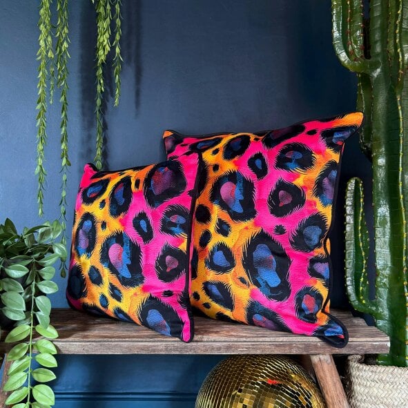 Love Frankie Electric Leopard Cushions