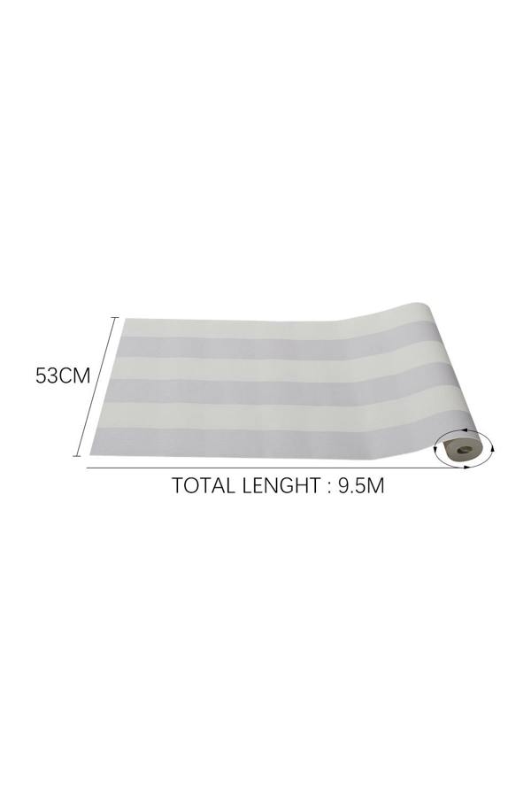 Living and Home PVC Grey and White Stripes Non-Pasted Wallpaper Roll