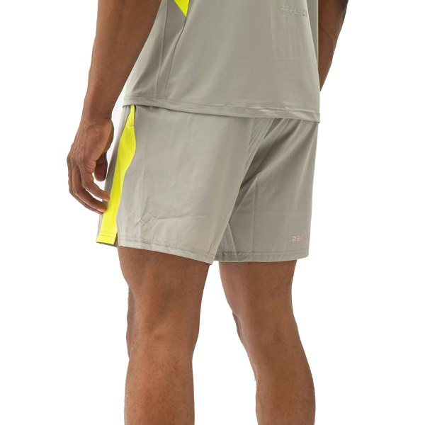 REFLECT Zone Tech 7-Inch Shorts Grey/Neon Yellow