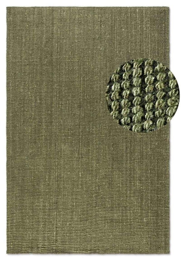 Handwoven Jute Green Rug – Natural Colour