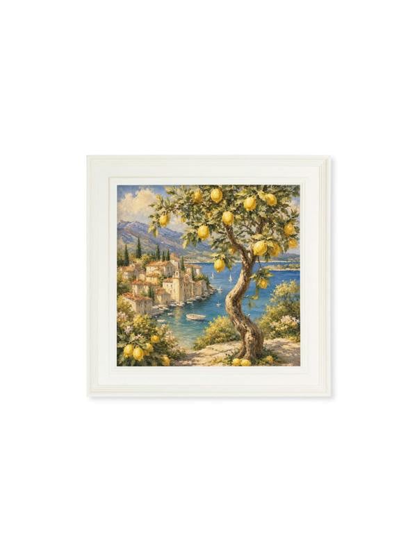Exceptional Art Lemon Tree Views - Cream Hurstwood Square Frame