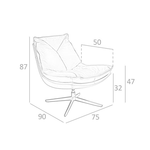 Angel Cerdá Brown Leather Swivel Armchair 5096