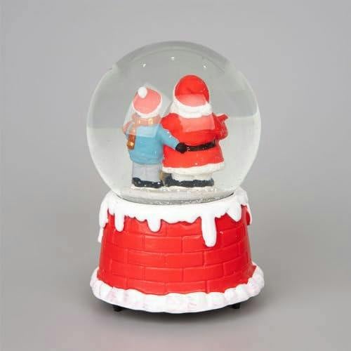 15cm Musical Christmas Snow Globe with Santa Scene and Resin Base image 4