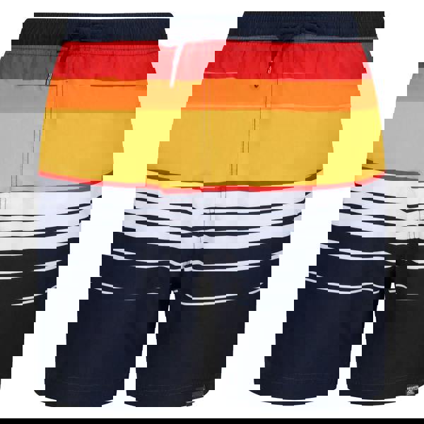 Regatta Mens Loras Striped Swim Shorts - Navy/Orange - 