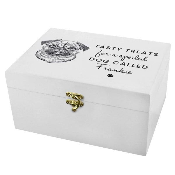 Personalised Memento Company Personalised Dog Breed White Wooden Storage Box