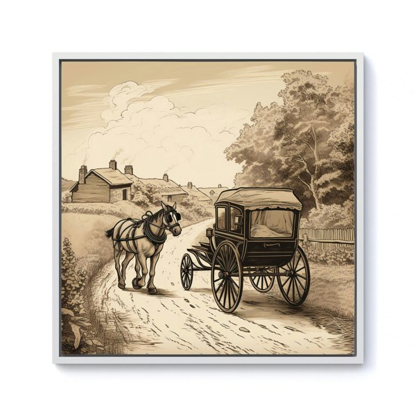 Warren Reed A Horse And His Cart Framed Canvas