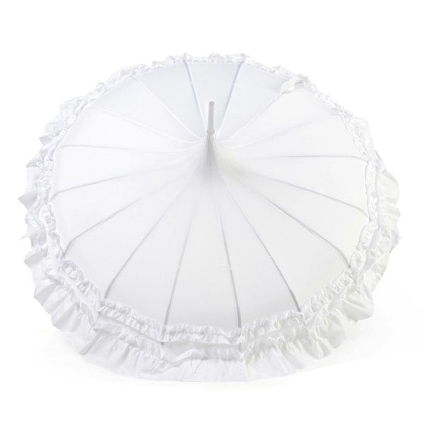 Classic Frilled Pagoda White Wedding Umbrella Top Canopy