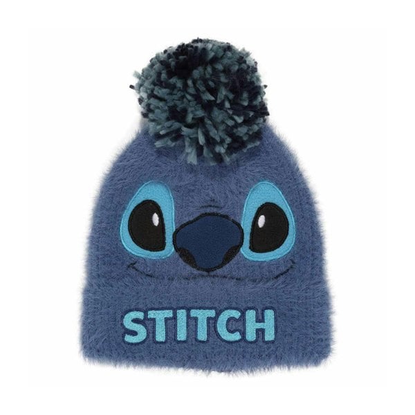 Lilo & Stitch Unisex Adult Pom Pom Fluffy Beanie - Blue