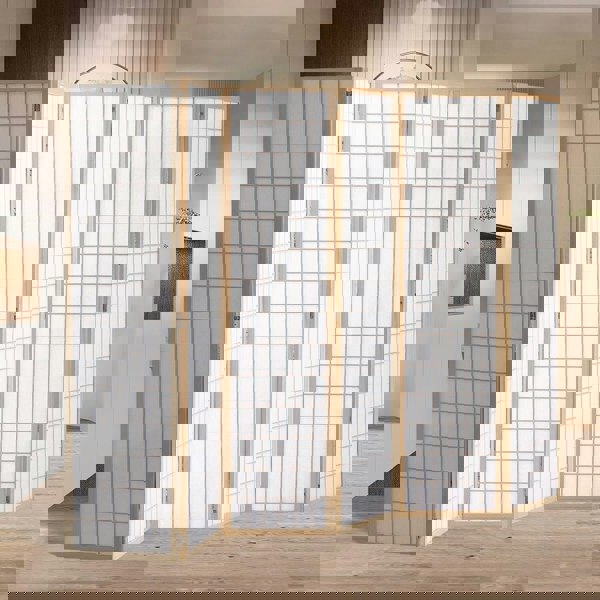 6-Panel Solid Wood Folding Room Divider Screen Natural Room Dividers Living and Home