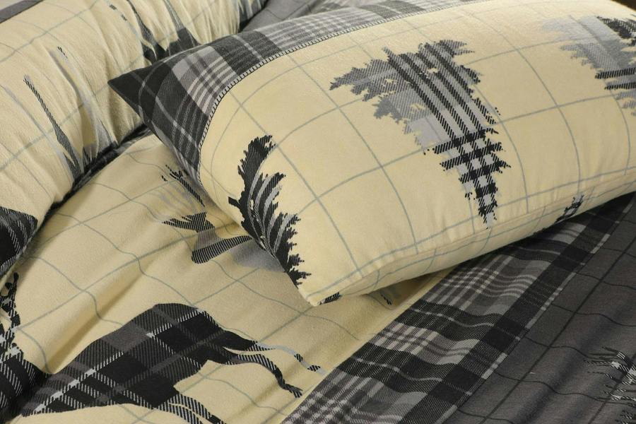 Flannelette Thermal Stag Grey Duvet Cover Set