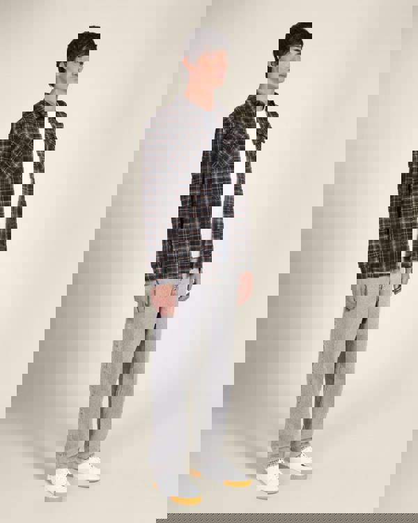 Larsson & Co Navy Check Jersey Casual Overshirt