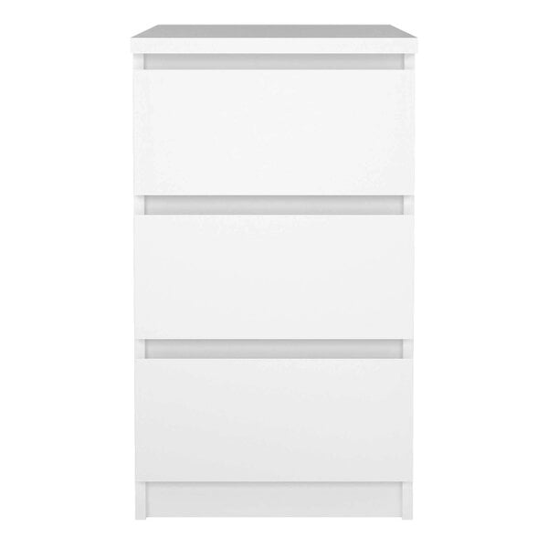 Wyld Haus Budapest White Wooden Bedside Table 3 Drawers
