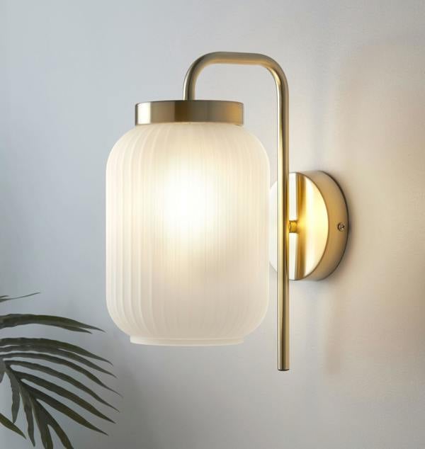 FROSTED GLASS WALL LIGHT WHITE