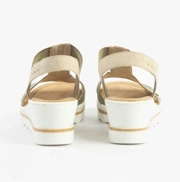 Rieker 67498-52 Womens Sandals - Green Combination