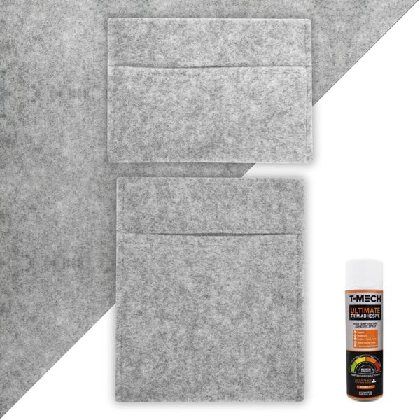 Monstershop Silver Grey Van Carpet Lining, Storage Pouches & Adhesive Glue