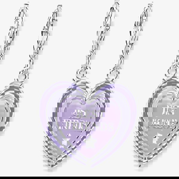 THOMAS SABO Silver Best Friends Purple Cold Enamel Heart Charm 2046-664-13