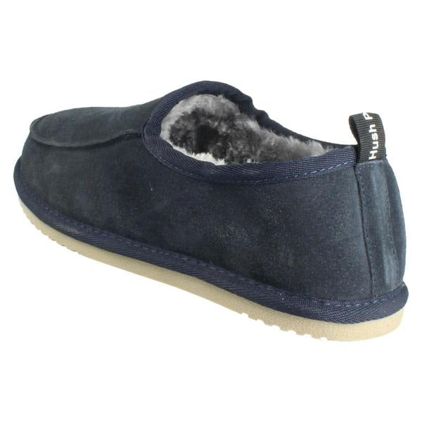 Hush Puppies Mens Hush Puppies Suede Leather Faux Fur Cosy Loungewear Slippers Charles