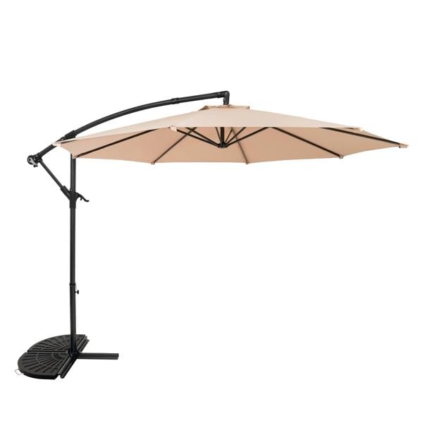 Monstershop Cantilever Parasol 3m With Half Fan Base – Beige