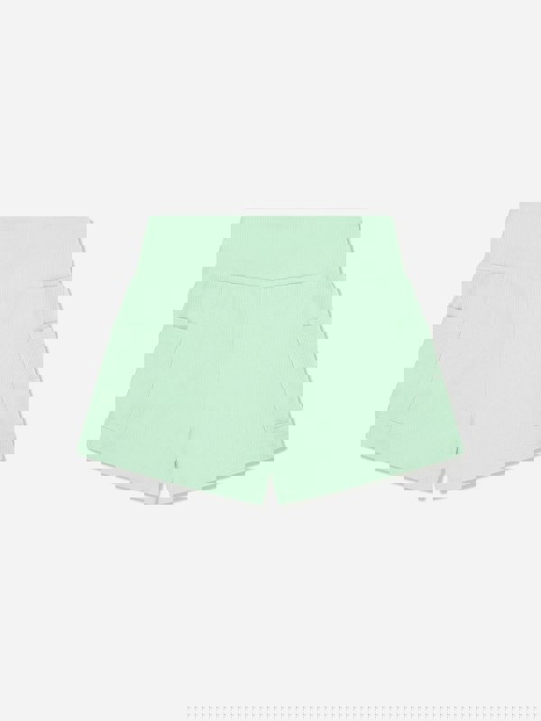 Converse Girls Wide Waistband Rib Shorts in Green