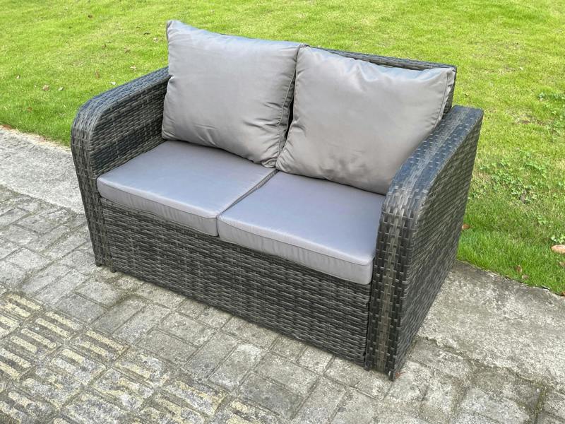 Fimous Rattan Outdoor Garden Furniture Lifting Adjustable Dining Or Coffee Table Sets Love Seat 2 Seater Sofa 3 Seater Sofa Reclining Chairs 7 Seater