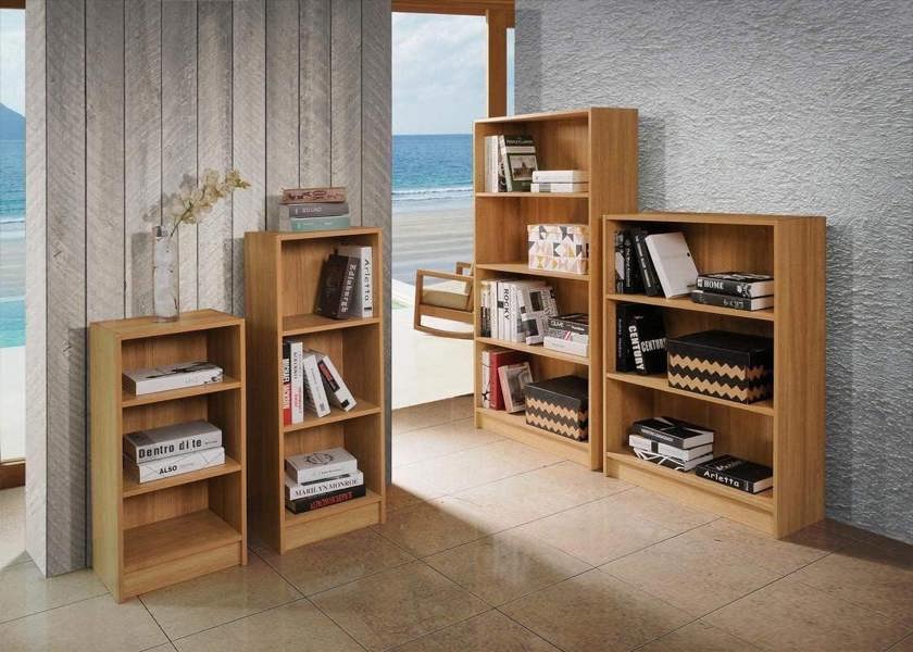 Timber Art Design 4 Tier Bookcase Tall Display Shelving Storage Unit Wood Furniture
