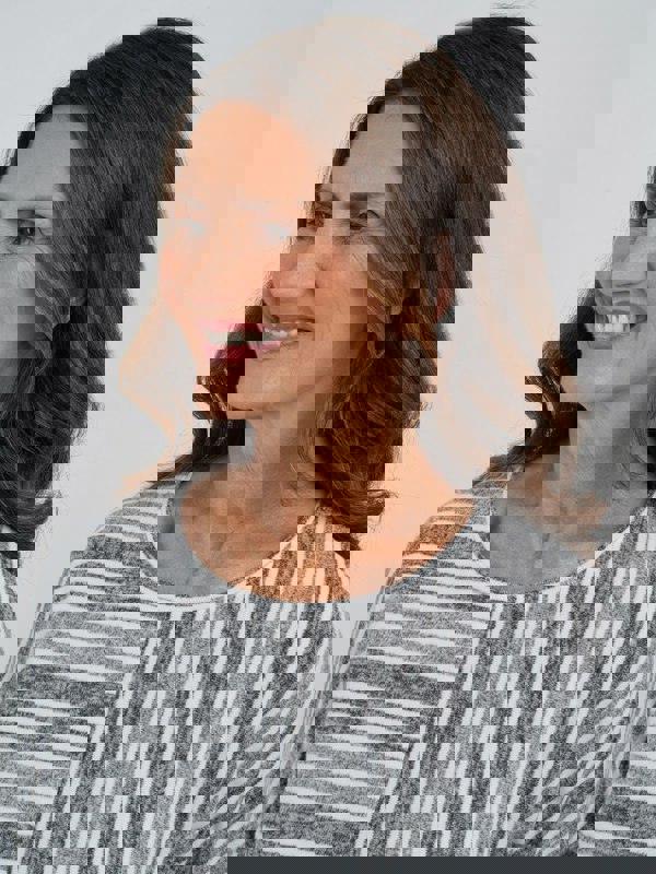 TIGI-Wear Cut And Sew Panelled Stripe Top