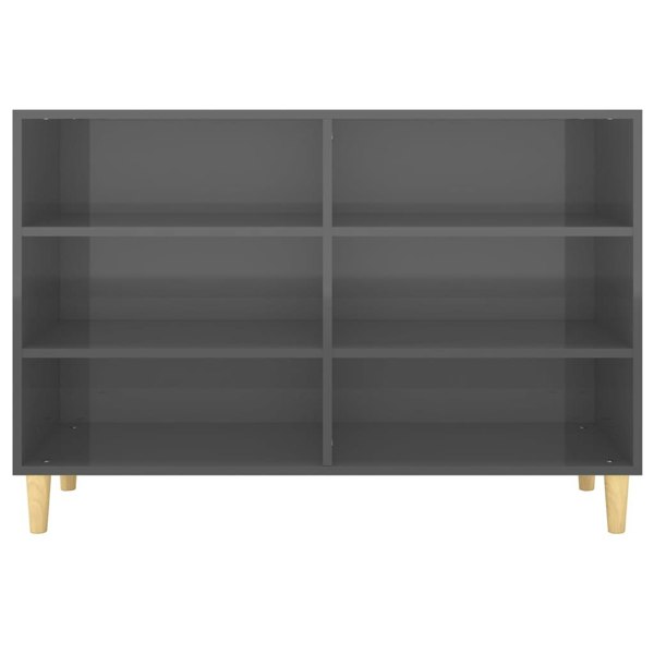 Berkfield Sideboard High Gloss Grey 103.5x35x70 cm Engineered Wood